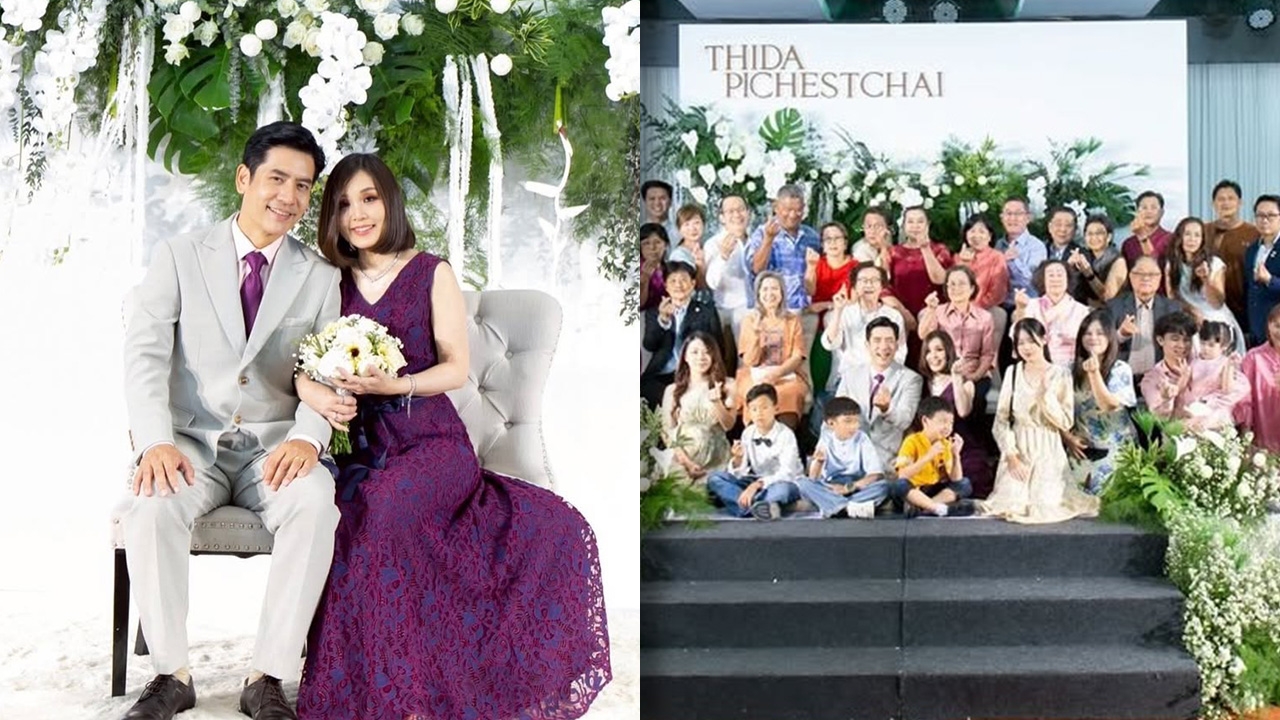 เปิดภาพ ตั้น พิเชษฐไชย ควงแฟนวิวาห์เรียบง่าย 2 ครอบครัวร่วมยินดีอบอุ่น