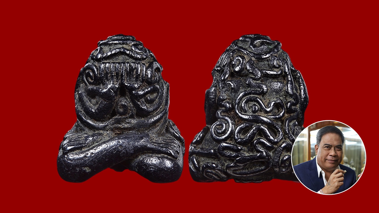 Phra Pidta of Luang Pho Thap, Yantra Yung Style, Mek Phat Material, Wat Thong