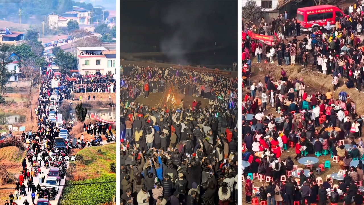 สาวจีนโพสต์ขอแรงคนช่วยพ่อ "ล้มหมู" แต่ชาวเน็ตแห่มานับพัน ทำรถติดยาว 10 กม.