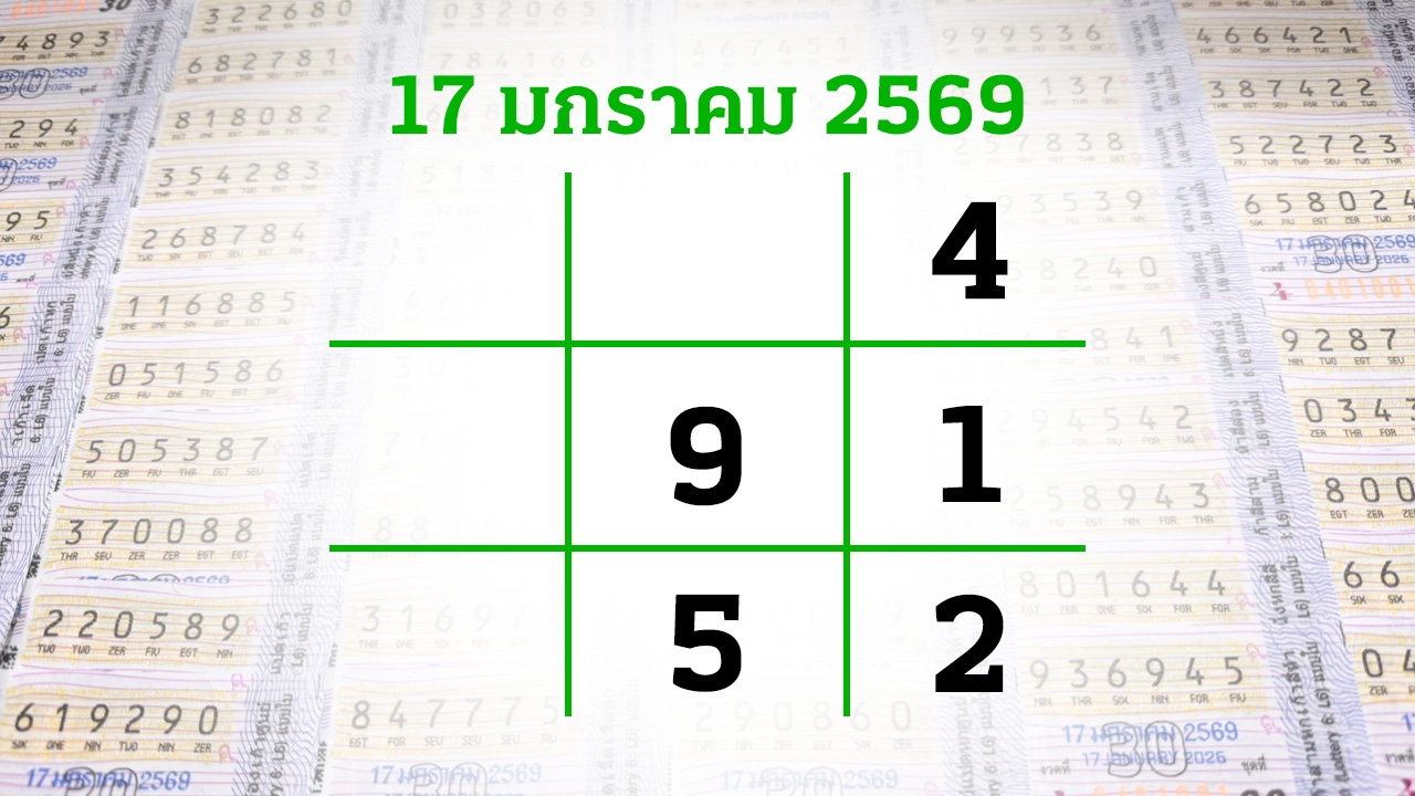 โค้งสุดท้ายหวย "เลขเด็ดงวดนี้" 17/1/69 ลุ้นโชคได้ที่ไทยรัฐทีวี-ไทยรัฐออนไลน์