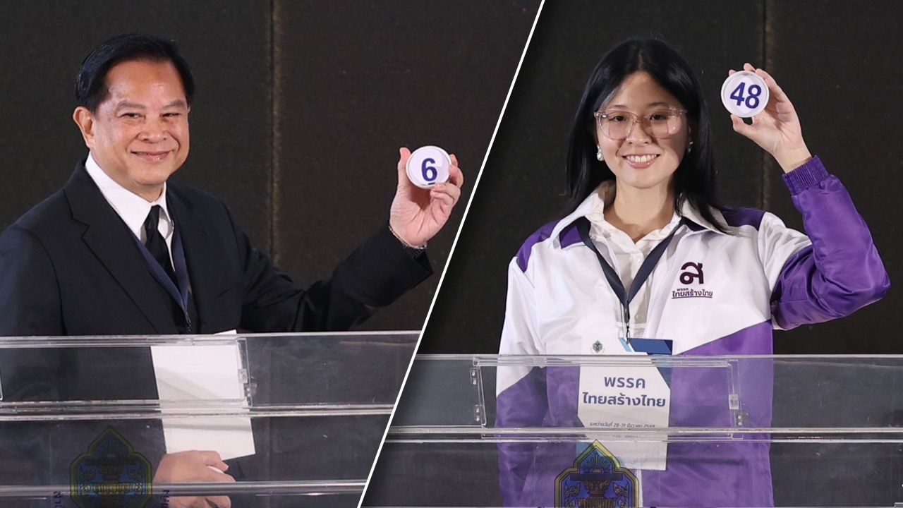 เบอร์ปาร์ตี้ลิสต์พรรคการเมือง รทสช. ได้เบอร์ 6-เศรษฐกิจ 11-ทสท. 48-ไทรวมพลัง 21