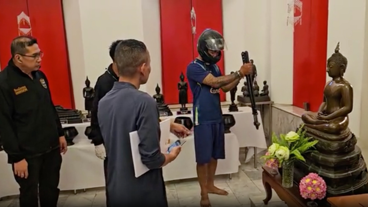 รวบคนร้าย งัดตู้บริจาคหอพระพุทธสิหิงค์ ขี่รถหนีข้ามจังหวัด กางเต็นท์นอนหลบตำรวจ