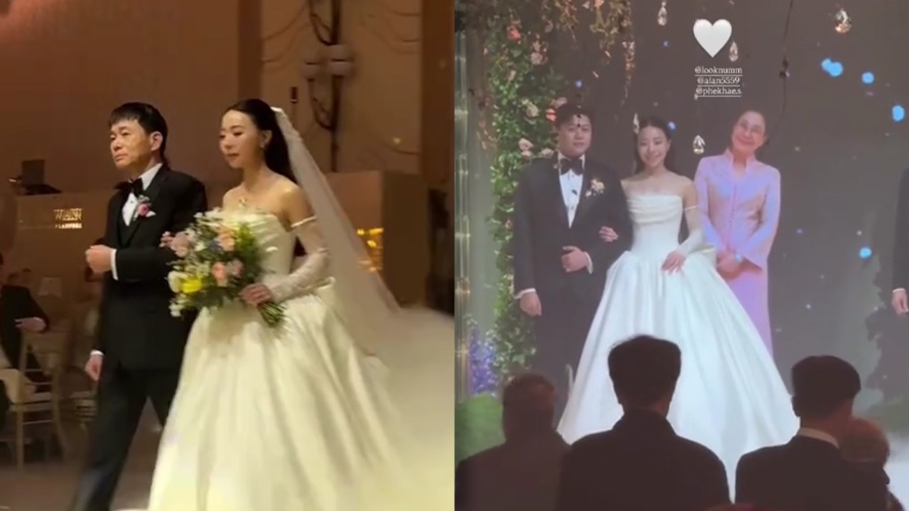 งานฉลองแต่ง ลูกน้ำ พี่สาว นนกุล เนรมิตภาพ คุณแม่เพ็กแฮ ร่วมส่งตัวลูกสาว