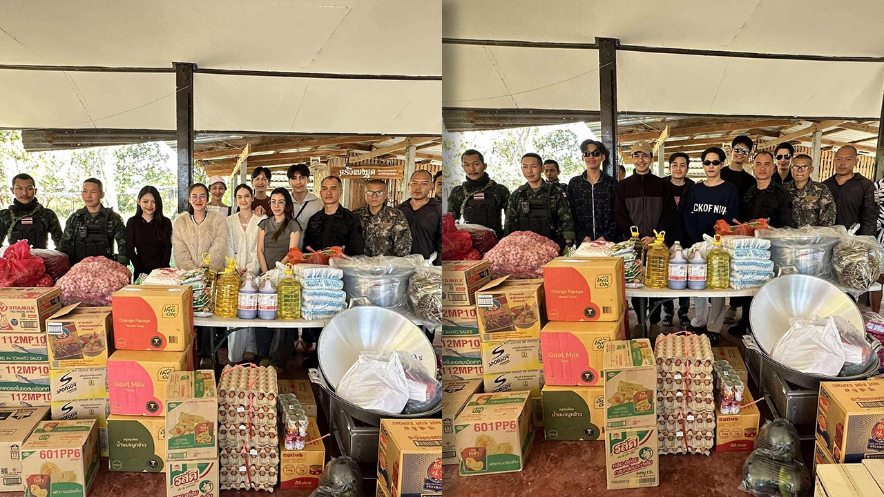 พ่อเอ๊ะ นำทีมพระเอก-นางเอกระเบียบวาทะศิลป์ มอบของให้ทหาร จ. สุรินทร์