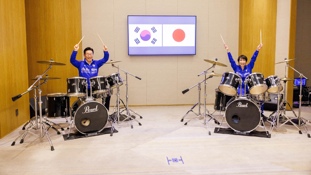 "ทาคาอิจิ-อี แจ มยอง" โชว์ตีกลองกระชับมิตร ส่งสัญญาณความสัมพันธ์บทใหม่ญี่ปุ่น–เกาหลีใต้