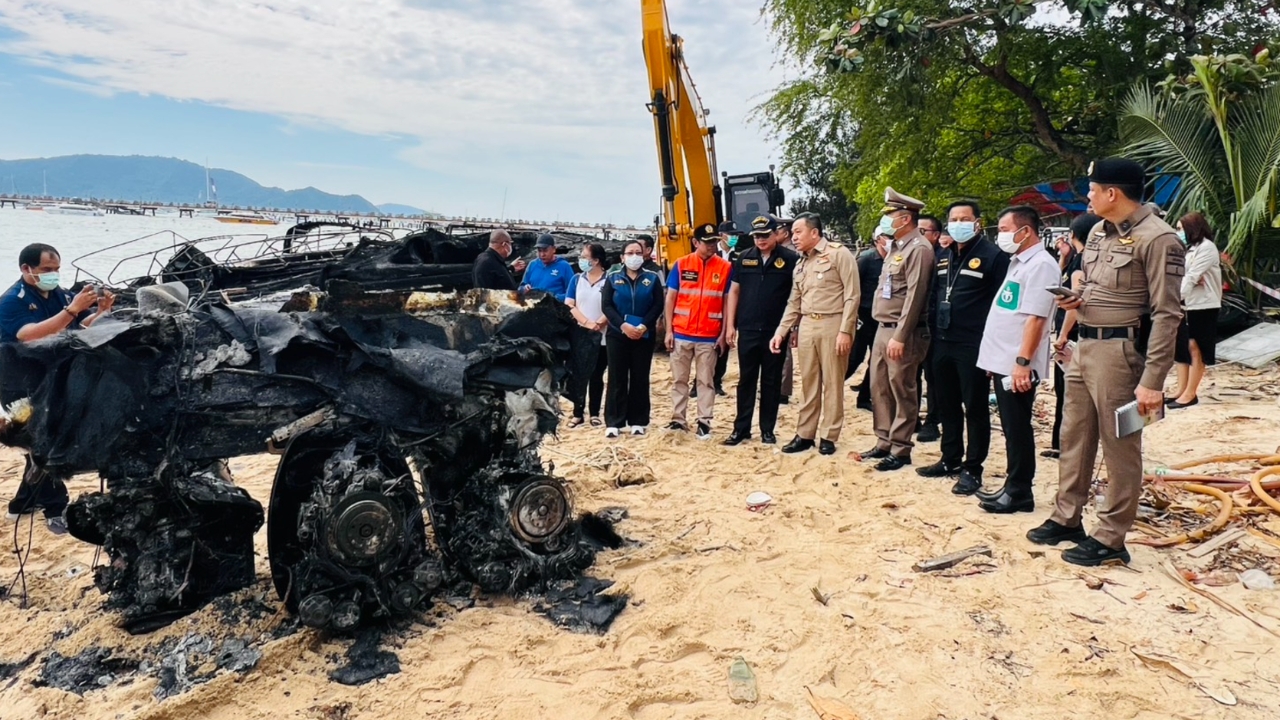 สั่งเยียวยาไฟไหม้สปีดโบ๊ทท่าเรือฉลอง เสียหาย 24 ลำ มูลค่ากว่า 40 ล้านบาท