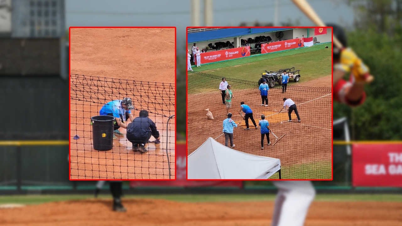 นายก ส.เบสบอล ชี้แจงดราม่า สนามเบสบอล "ซีเกมส์ 2025" สภาพแย่ ต้องใช้ผ้าซับน้ำขัง