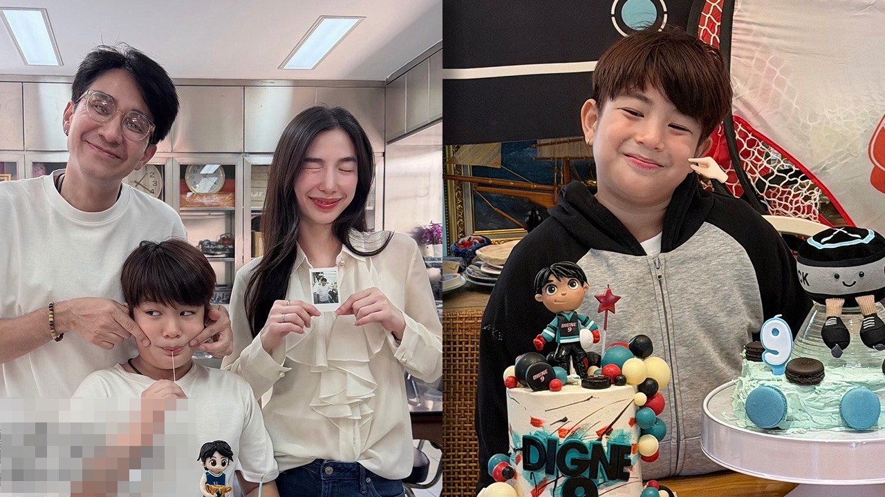 “กัปตัน-เอ้ก” ร่วมเฟรมพร้อมหน้า ฉลองวันเกิด 9 ขวบ “น้องดิน” สุดอบอุ่น 