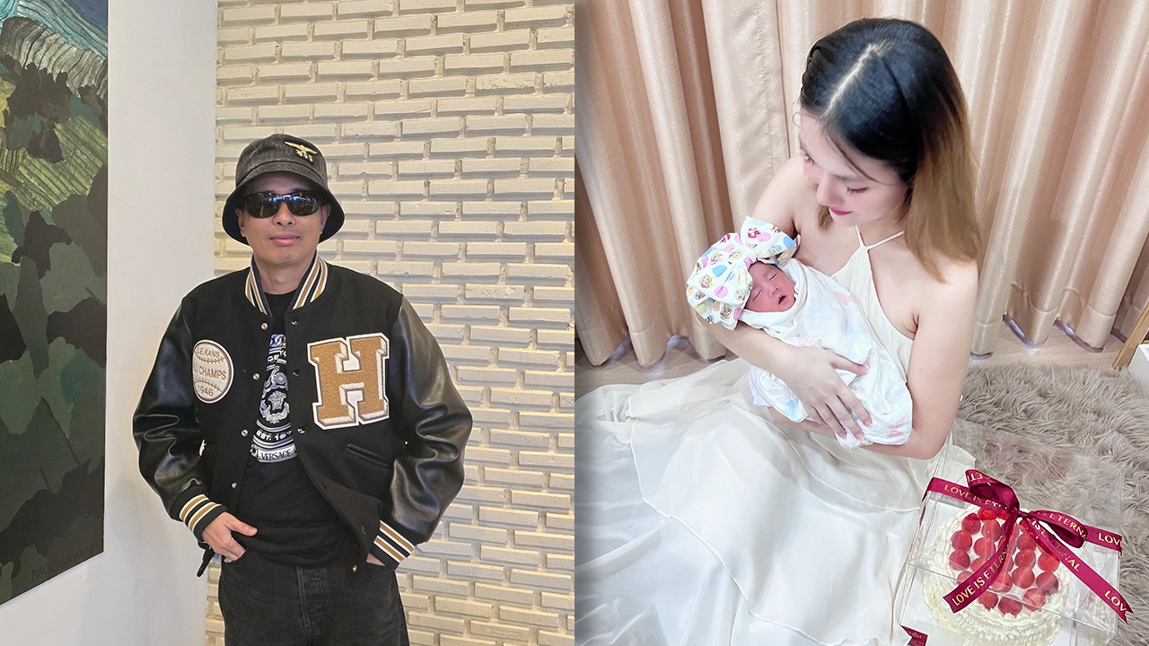 プラチャックチャイの写真と、生まれたばかりの娘を抱くファリダー