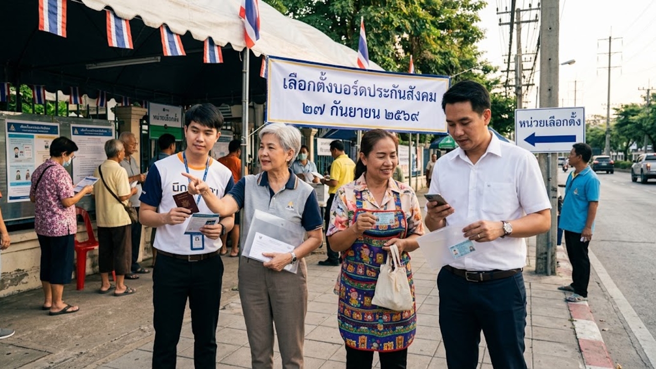 สปส.แนะผู้ประกันตนทั้งนายจ้างและลูกจ้างตรวจสอบสิทธิและสถานที่เลือกตั้งบอร์ดประกันสังคมล่วงหน้า