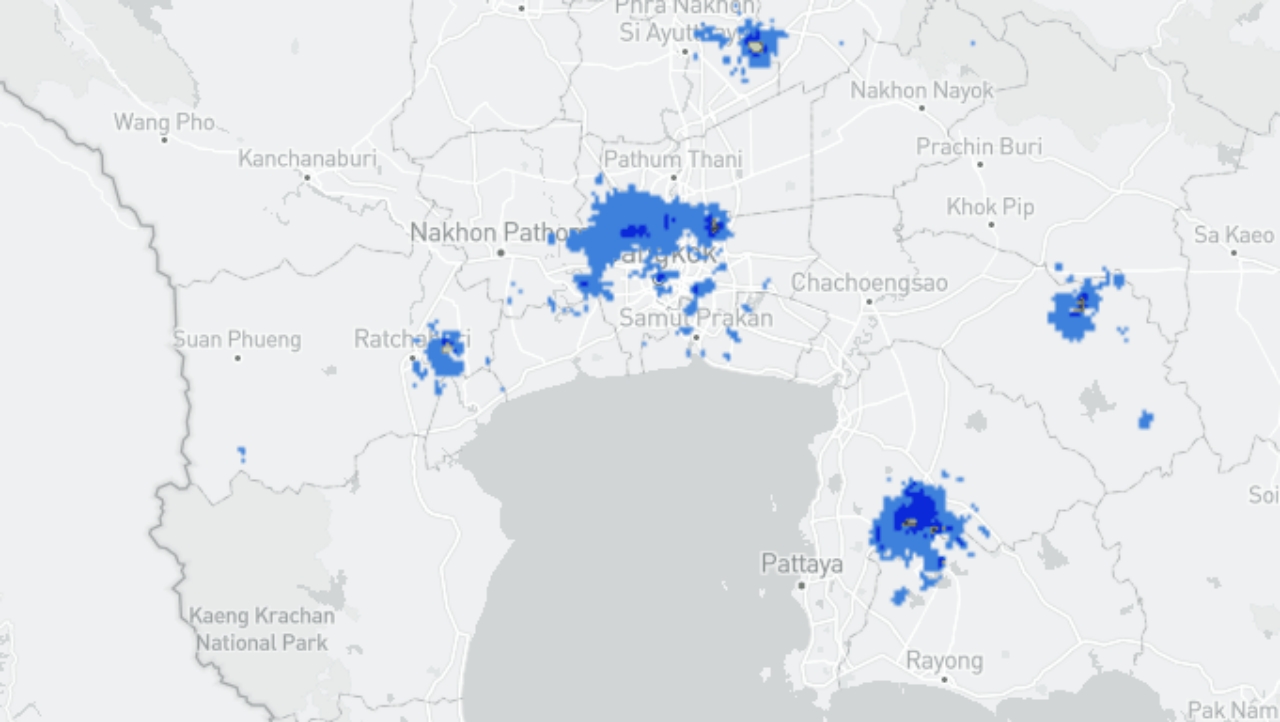 กทม. คาดช่วง 1 ทุ่ม เห็นกลุ่มฝนก้อนใหญ่ ผุดกลางกรุง 