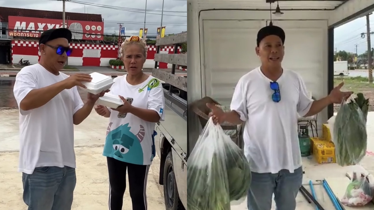 โหน่ง ชะชะช่า เปิดพื้นที่ให้ขายของที่ตลาดฟรี ทำอาหารแจกผู้ประสบภัยน้ำท่วม (คลิป)