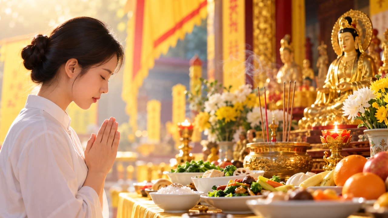 คำอธิษฐานก่อนกินเจ 2569 แบบสั้น พร้อมวิธีตั้งจิตอธิษฐานถือศีล 9 วัน