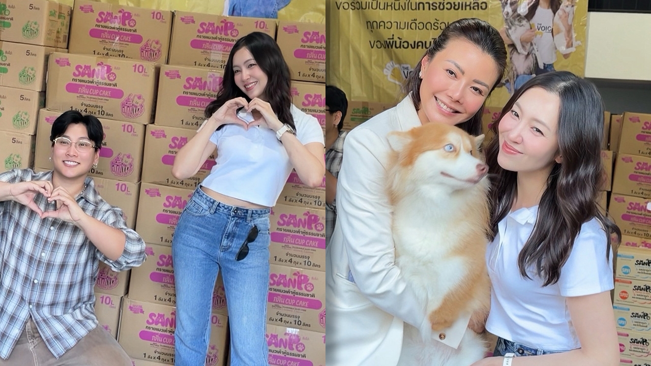 เบลล่า ราณี ยื่นมือช่วยแมวผู้ประสบภัยน้ำท่วม มอบทรายแมว 2,600 ถุง
