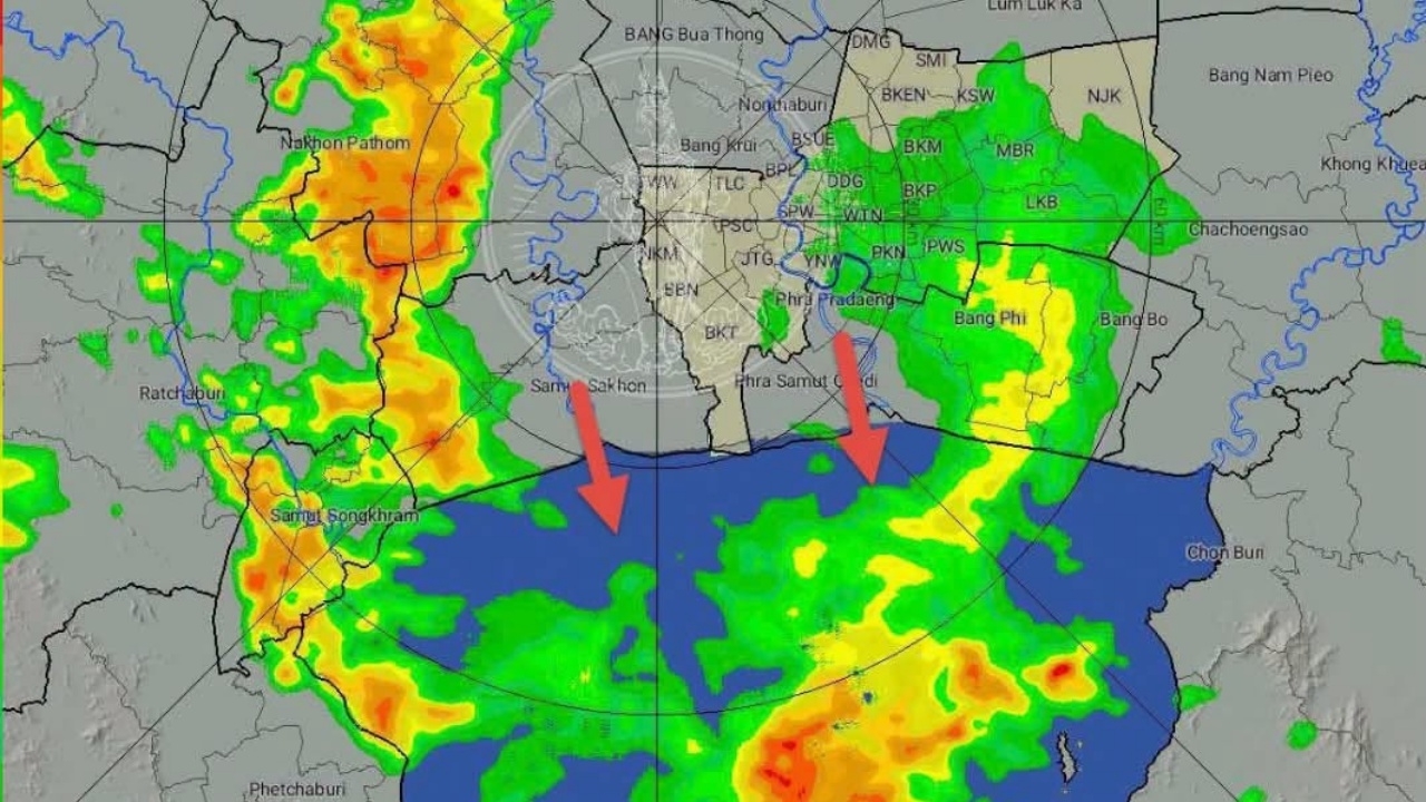 เช็กเรดาร์ฝน เช้านี้ กทม. มีฝนครอบคลุมทั่วพื้นที่ ตกต่อเนื่องหนักสลับปานกลาง