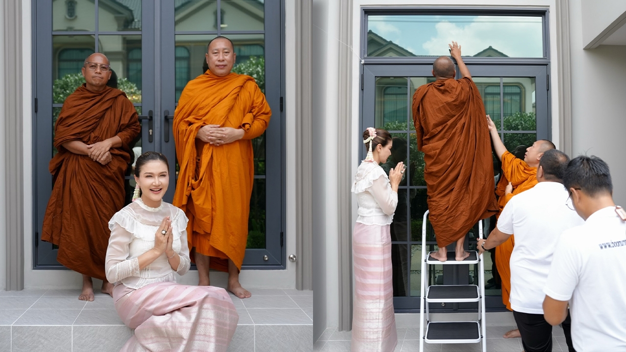 แอน สิเรียม เปิดภาพทำบุญขึ้นบ้านใหม่กับครอบครัว แต่ละมุมในบ้านสวยน่าอยู่มาก