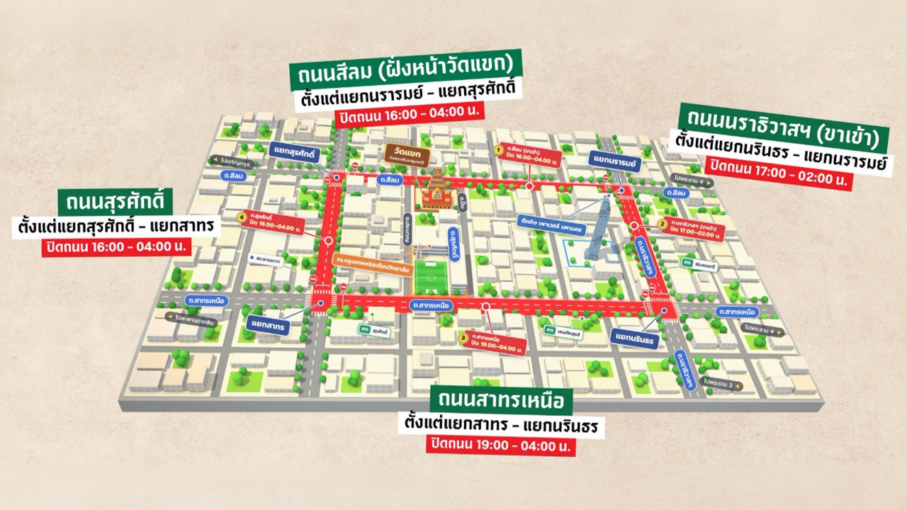 "เขตบางรัก" แจ้งเลี่ยงเส้นทางขบวนแห่ประเพณี "วันวิชัยทัสมิ" งานวัดแขก สีลม