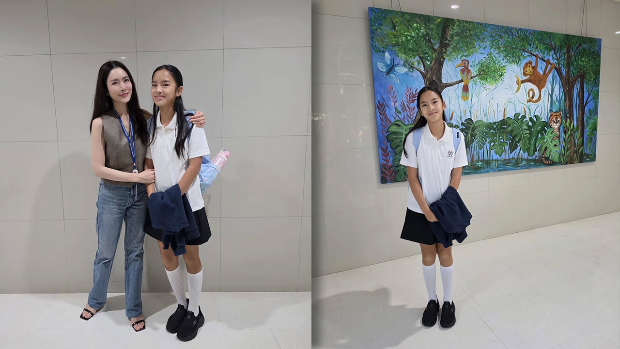 แอฟ ทักษอร ไปส่ง น้องปีใหม่ ในวันเปิดเทอมขึ้นชั้นมัธยม แฟนๆ แห่ชมโตเป็นสาวแล้ว