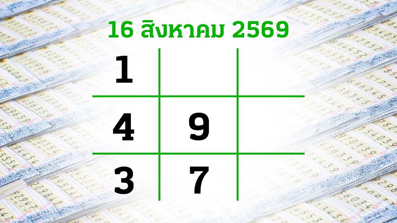 โค้งสุดท้ายหวย "เลขเด็ดงวดนี้" 16/8/69 ลุ้นโชคได้ที่ไทยรัฐทีวี-ไทยรัฐออนไลน์