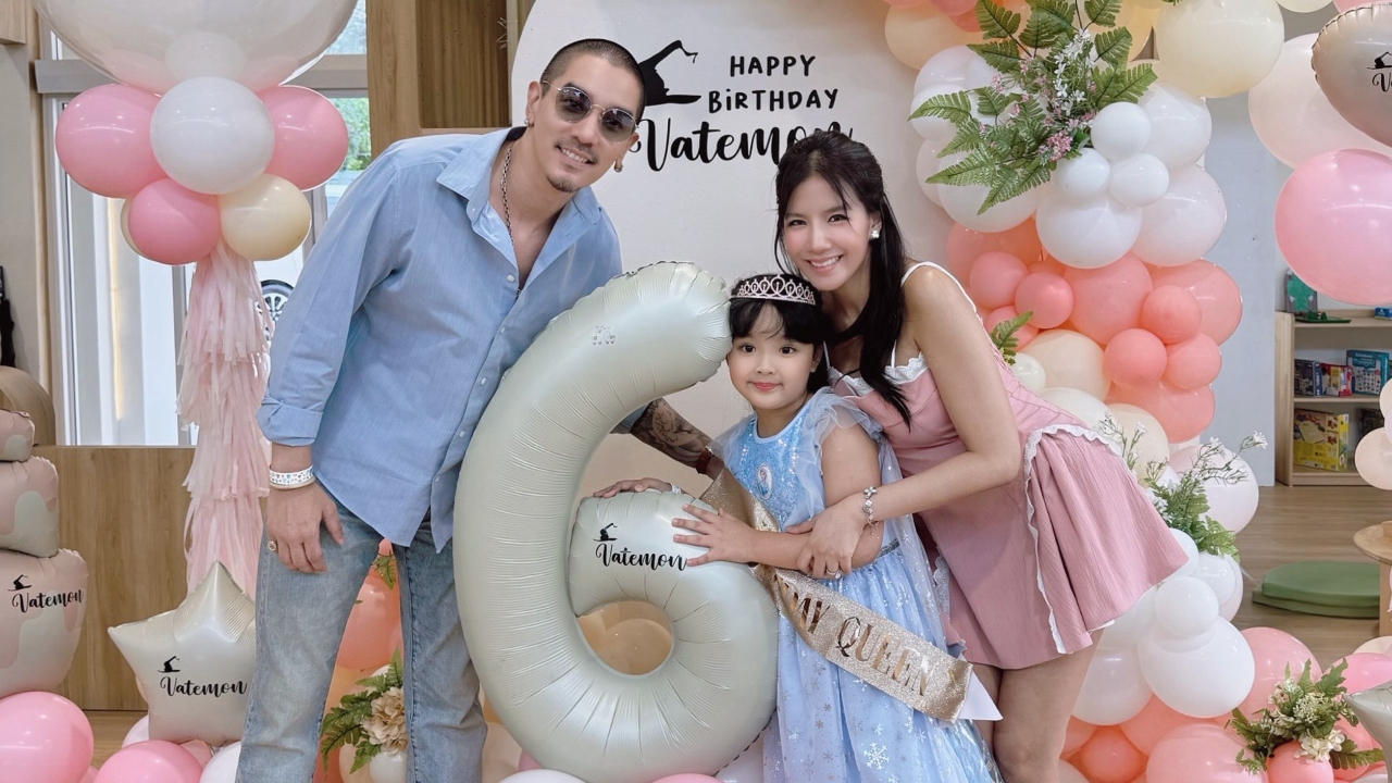 ใบเตย-ดีเจแมน จัดงานฉลองวันเกิด น้องเวทย์มนต์ อายุ 6 ขวบ รวมตัวพ่อแม่ลูกสุดอบอุ่น