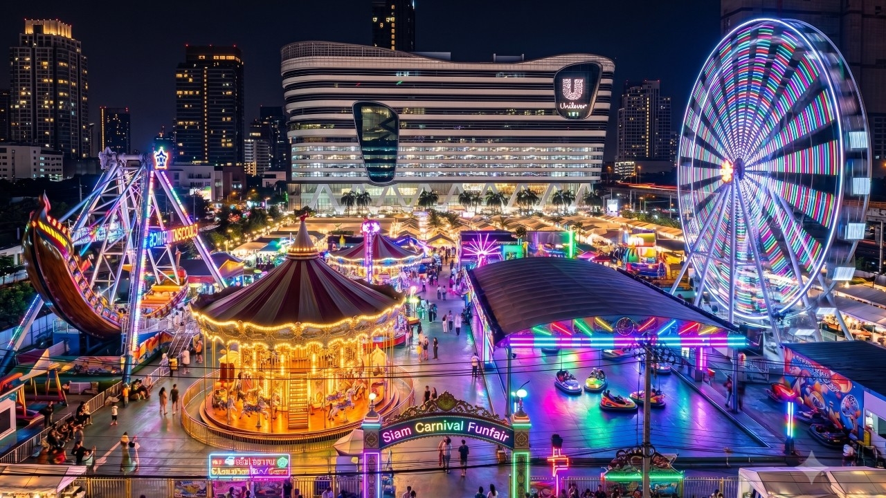 พาเที่ยวสวนสนุก Siam Carnival Funfair สยามคาร์นิวัล พระราม 9 เช็กค่าเข้า-วิธีเดินทางที่นี่