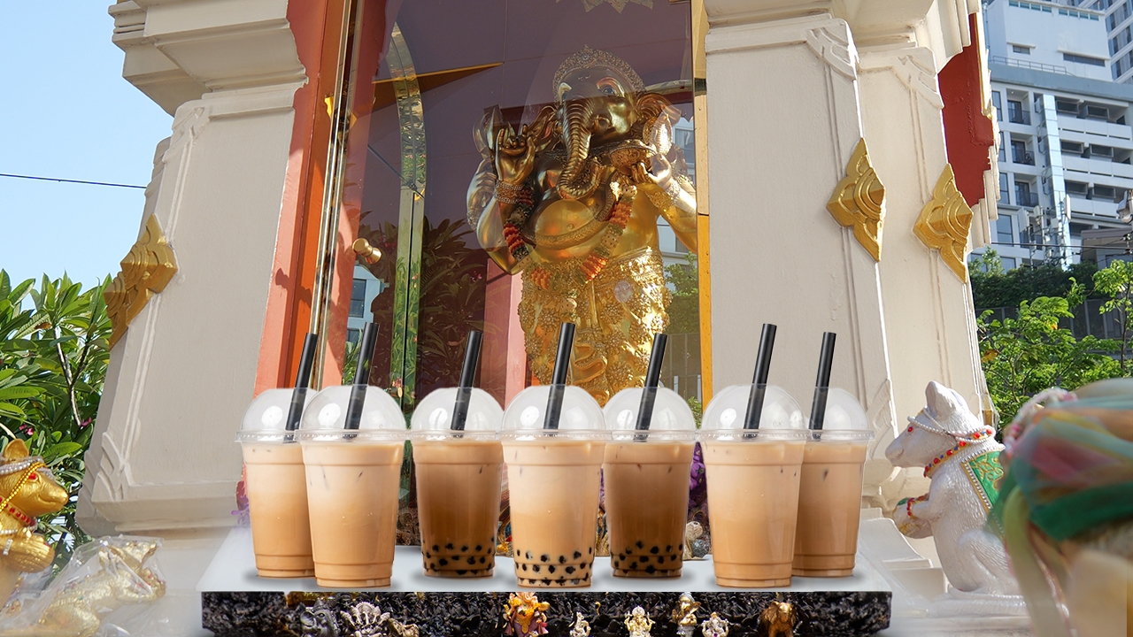 เปิดทริคขอพรพระพิฆเนศ ยูเนี่ยนมอลล์ ถวายชานมไข่มุก ขจัดอุปสรรคแบบติดสปีด