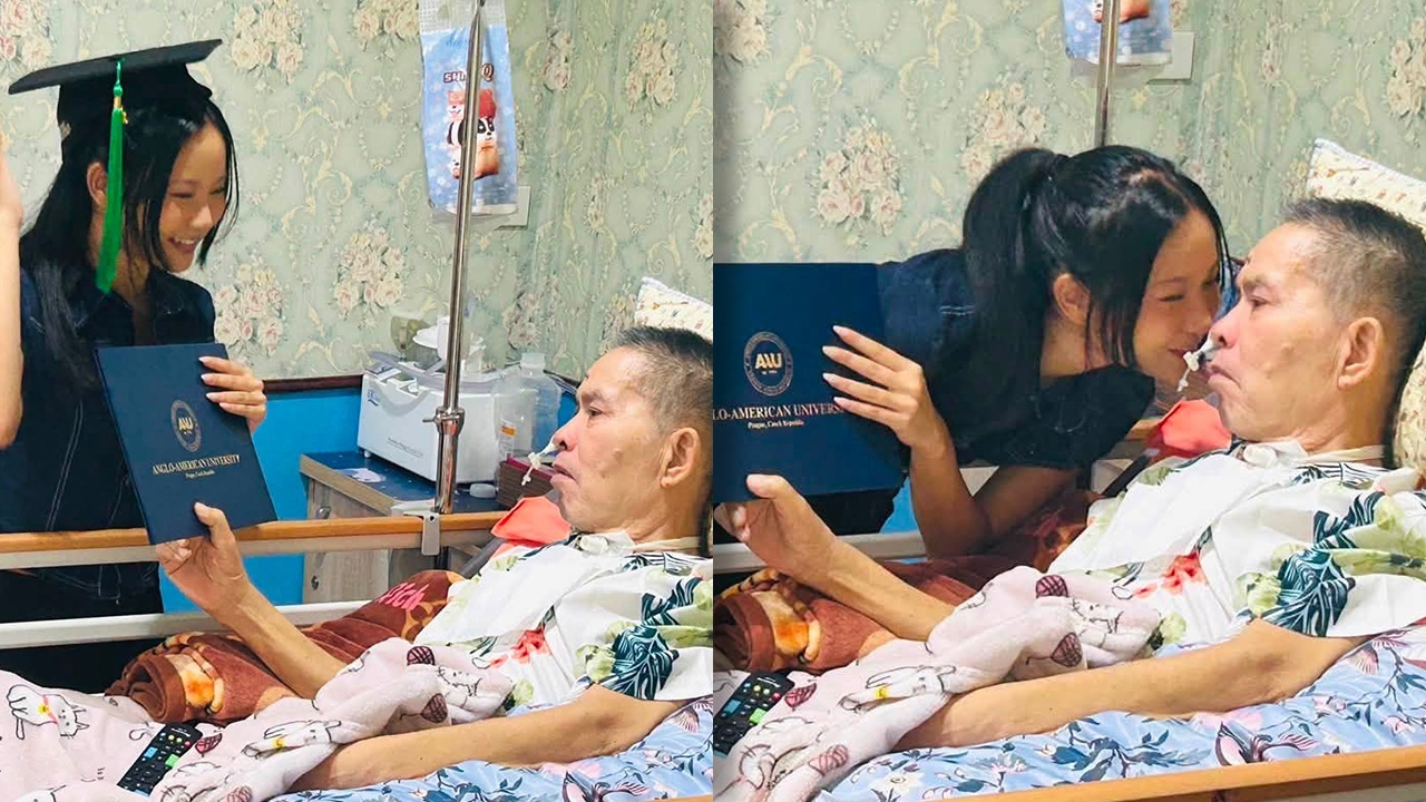 เปิดภาพ “น้องปราย” ลูกสาว “เด๋อ ดอกสะเดา” หอบใบปริญญากลับมาอวดพ่อ ร้องไห้โฮกันทั้งคู่